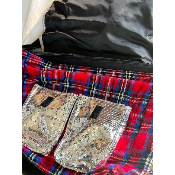 Justice plaid glitter Star laptop messenger bag NEW - Picture 6 of 11